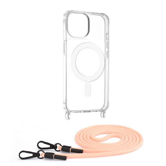 Husa pentru iPhone 15 - Techsuit Acrylic MagSafe Crossbody - Pink