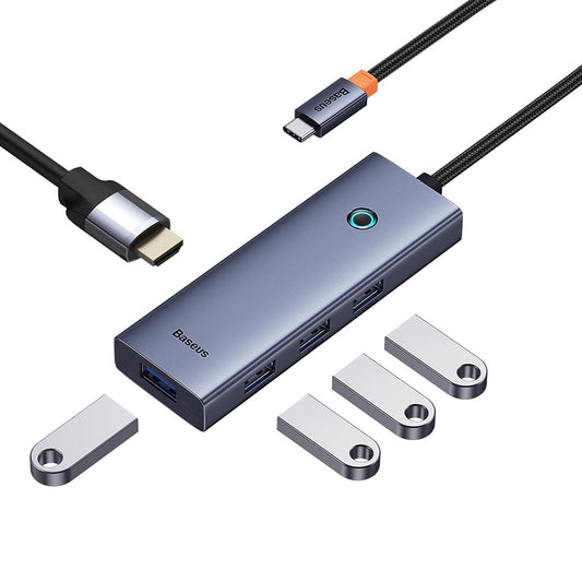 Hub Type-C la HDMI, 4 x USB, 4K@30Hz - Baseus UltraJoy (B00052809813-00) - Space Grey