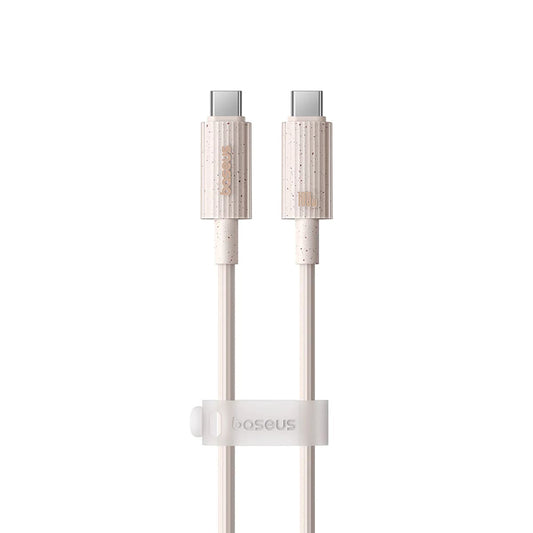 Cablu Type-C to USB-C, Super Fast Charge, 100W, 480Mbps, 1m - Baseus Habitat Series (P10360202421-00) - Wheat Pink