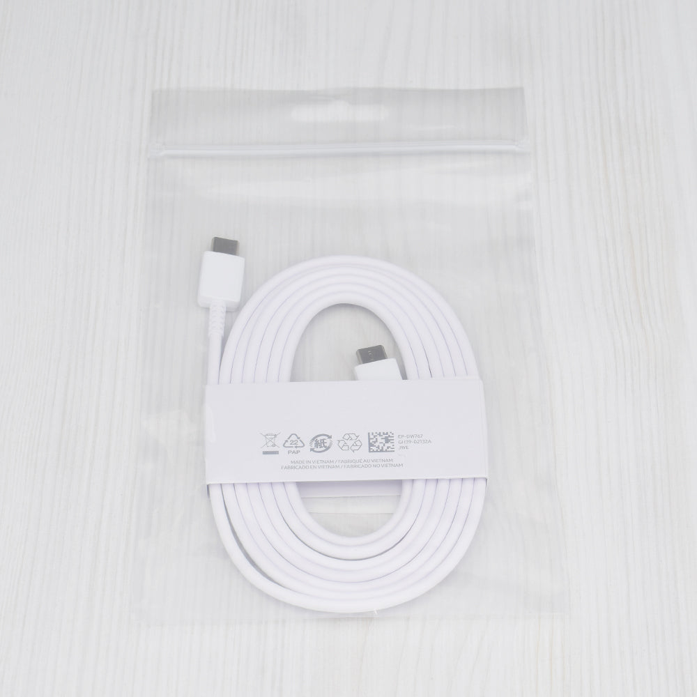 Cablu de Date USB-C to Type-C Fast Charging 25W, 1.8m - Samsung (EP-DW767JWE) - White (Bulk Packing)