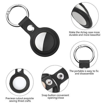 Husa pentru AirTag - Techsuit Secure Leather Holder (SLH1) - Black