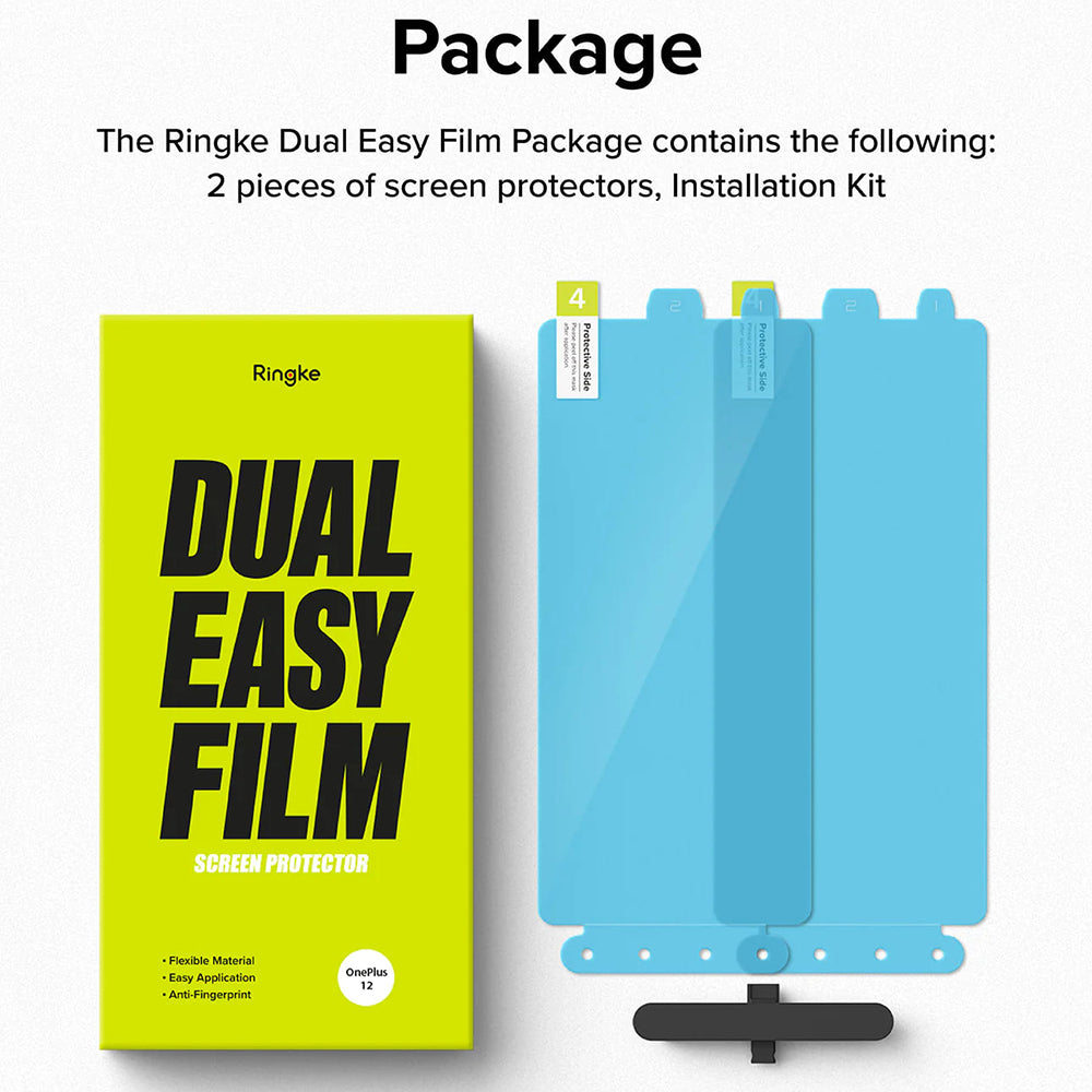 Folie pentru OnePlus 12 (set 2) - Ringke Dual Easy Full - Clear