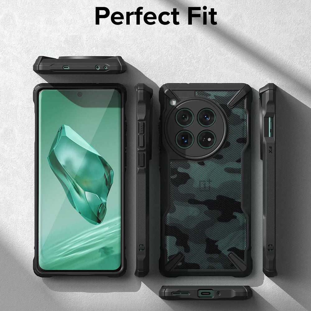 Husa pentru OnePlus 12 - Ringke Fusion X Design - Camo Black