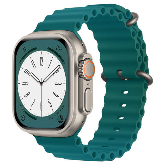 Curea pentru Apple Watch 1/2/3/4/5/6/7/8/9/SE/SE 2/Ultra/Ultra 2 (42/44/45/49mm) - Techsuit Watchband (W038) - Office Green