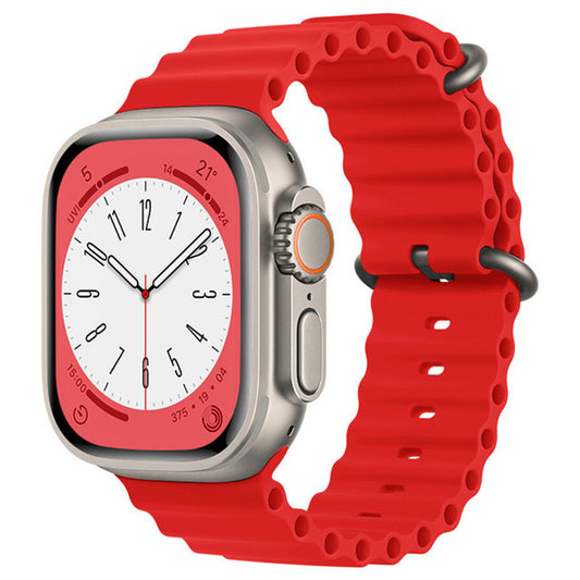 Curea pentru Apple Watch 1/2/3/4/5/6/7/8/9/SE/SE 2/Ultra/Ultra 2 (42/44/45/49mm) - Techsuit Watchband (W038) - Red