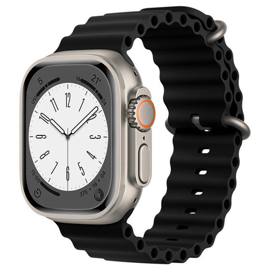 Curea pentru Apple Watch 1/2/3/4/5/6/7/8/9/SE/SE 2/Ultra/Ultra 2 (42/44/45/49mm) - Techsuit Watchband (W038) - Black