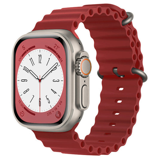 Curea pentru Apple Watch 1/2/3/4/5/6/7/8/9/SE/SE 2/Ultra/Ultra 2 (42/44/45/49mm) - Techsuit Watchband (W038) - Wine Red