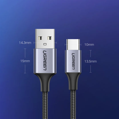 [ON RETURN] Ugreen cable USB - USB Type C Quick Charge 3.0 cable 3A 2m gray (60128)