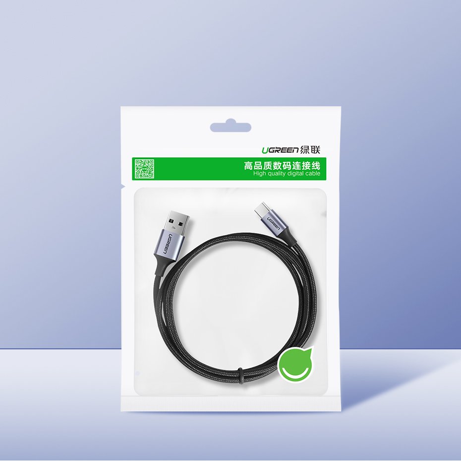 [ON RETURN] Ugreen cable USB - USB Type C Quick Charge 3.0 cable 3A 2m gray (60128)
