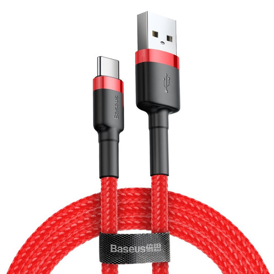 [RETURNED ITEM] Baseus Cafule Cable Durable Nylon Braided Wire USB / USB-C QC3.0 2A 2M red (CATKLF-C09)