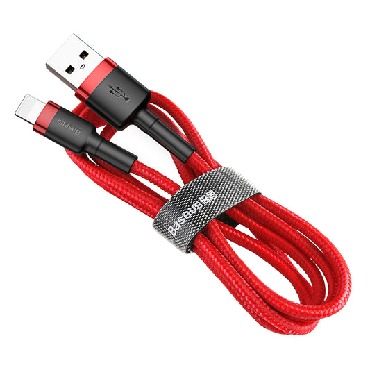 [RETURNED ITEM] Baseus Cafule Cable durable nylon cable USB / Lightning QC3.0 2.4A 0.5M red (CALKLF-A09)