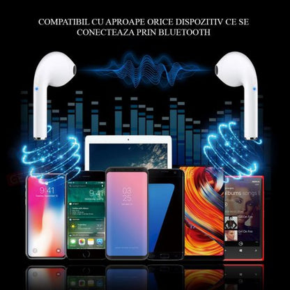 Casti Bluetooth i7S wireless pentru Android si iPhone