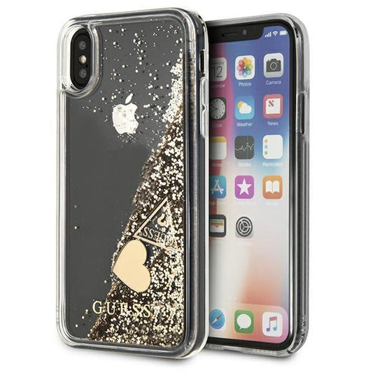 Guess GUOHCPXGLHFLGO iPhone X/Xs gold/gold hard case Glitter Charms