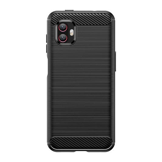 Carbon Case for Samsung Galaxy XCover 6 Pro, flexible silicone carbon cover, black