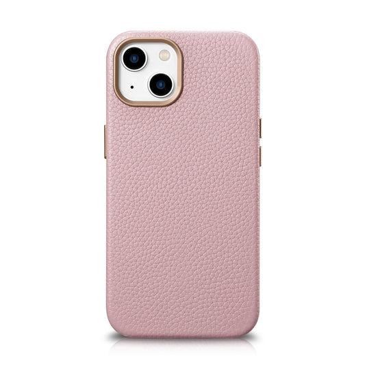 iCarer Litchi Premium Leather Case iPhone 14 Magnetic Leather Case with MagSafe Pink (WMI14220709-PK)