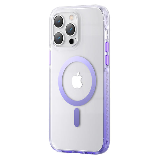 Kingxbar PQY Ice Crystal Series magnetic case for iPhone 14 Plus MagSafe purple