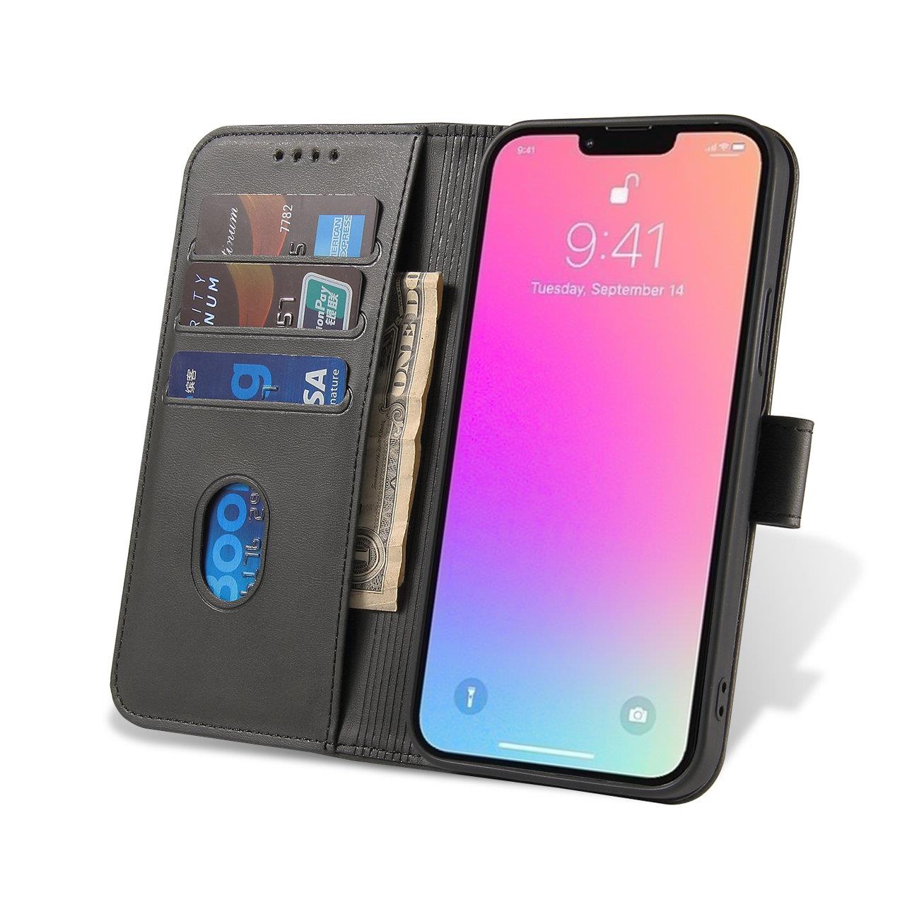 Magnet Case for Samsung Galaxy A14 5G cover with flip wallet stand black