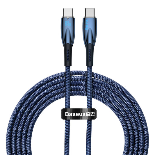 Baseus Glimmer Series Fast Charging Cable USB-C 480Mbps PD 100W 2m Blue