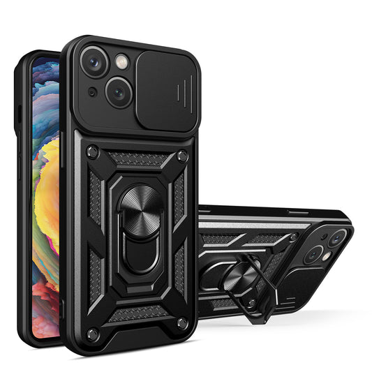 Hybrid Armor Camshield case for Xiaomi Redmi A1+ armored case with camera cover black
