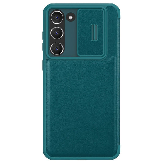 Nillkin Qin Leather Pro Case Samsung Galaxy S23+ Flip Cover Camera Cover green