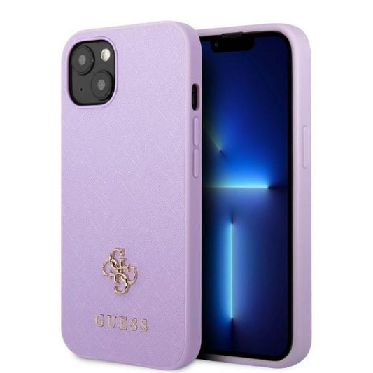 Guess GUHCP13SPS4MU iPhone 13 mini 5.4&quot; purple/purple hardcase Saffiano 4G Small Metal Logo