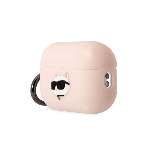 Karl Lagerfeld KLAP2RUNCHP AirPods Pro 2 cover pink/pink Silicone Choupette Head 3D