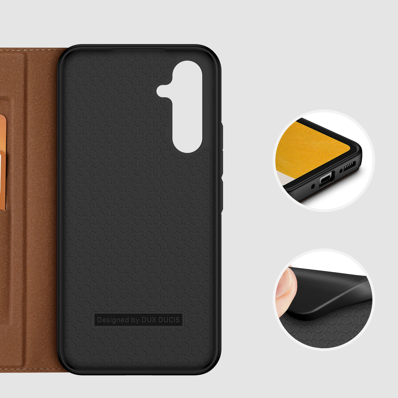 Dux Ducis Skin X2 case Samsung Galaxy A34 5G flip case wallet stand brown