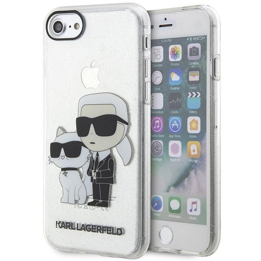 Karl Lagerfeld KLHCI8HNKCTGT iPhone 7/8/ SE 2020 / SE 2022 transparent hardcase Gliter Karl&amp;Choupette