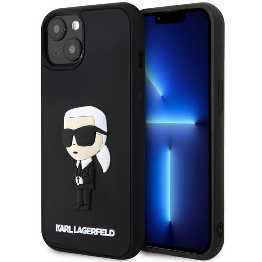 Karl Lagerfeld KLHCP14S3DRKINK iPhone 14 6.1&quot; black/black hardcase Rubber Ikonik 3D