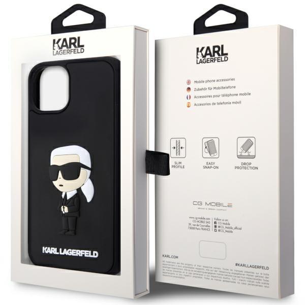 Karl Lagerfeld KLHCP14S3DRKINK iPhone 14 6.1&quot; black/black hardcase Rubber Ikonik 3D