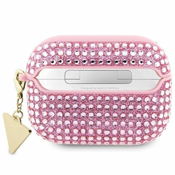 Guess GUAP2HDGTPP AirPods Pro 2 cover pink/pink Rhinestone Triangle Charm