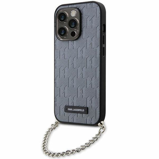Karl Lagerfeld KLHCP14LSACKLHPG iPhone 14 Pro 6.1" silver/silver hardcase Saffiano Monogram Chain
