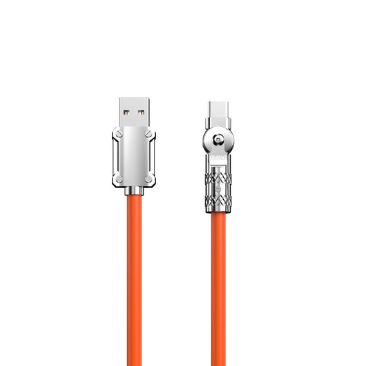 Angled cable USB - USB C 120W rotation 180° Dudao 120W 1m - orange
