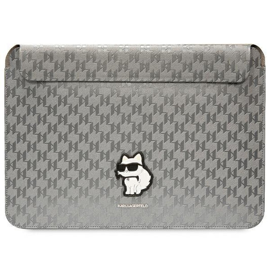 Karl Lagerfeld Saffiano Monogram Choupette KLCS14SAKHPCG 14&quot; Laptop Case - Silver
