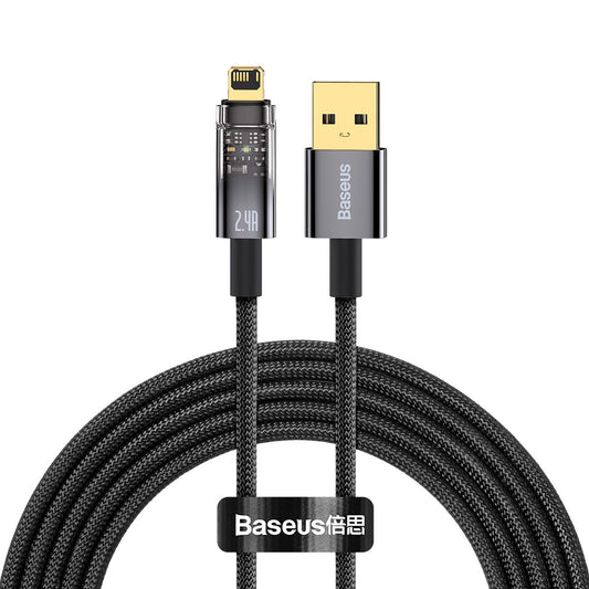 [RETURNED ITEM] Baseus Explorer Series cable USB - Lightning 2.4A 2 m black (CATS000501)