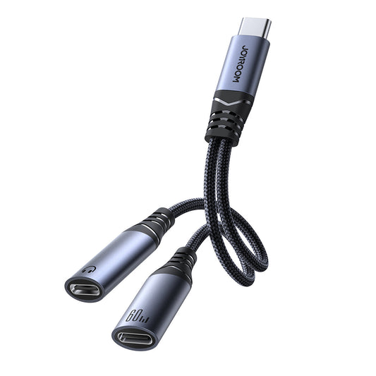Joyroom SY-C03 USB-C to 2x USB-C 2in1 DAC adapter - black