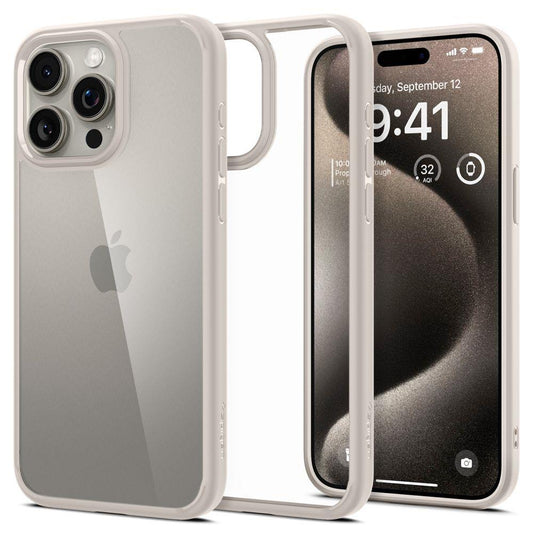 Spigen Ultra Hybrid case for iPhone 15 Pro Max - natural titanium