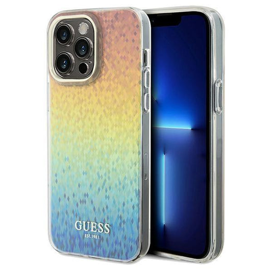 Guess IML Faceted Mirror Disco Iridescent case for iPhone 13 Pro Max - multicolored