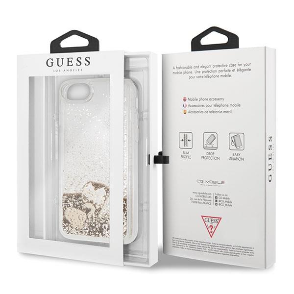 Guess GUHCI8GLHFLGO iPhone 7/8/SE 2020 /SE 2022gold/gold hard case Glitter Hearts