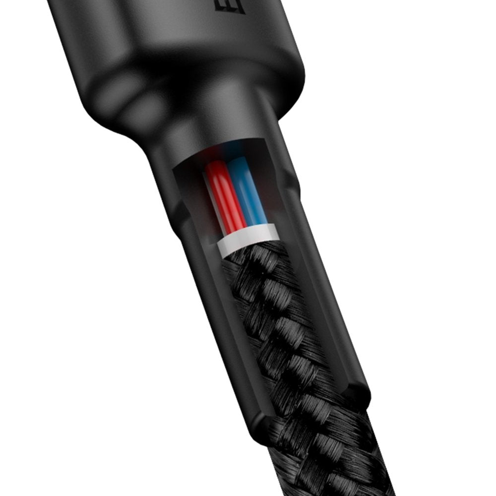 Baseus Cafule Cable durable nylon cable USB-C PD / USB-C PD PD2.0 60W 20V 3A QC3.0 1M black-gray (CATKLF-GG1)