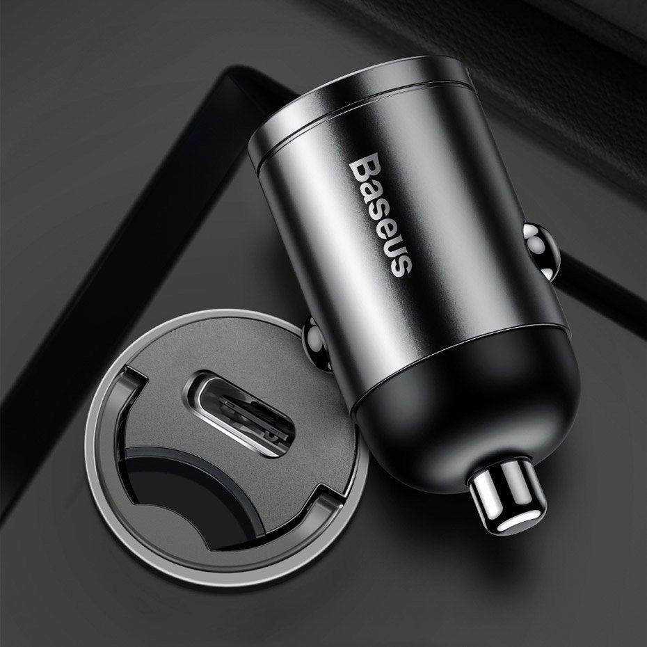 Baseus Tiny Star PPS mini smart car charger USB Type C 30W Quick Charge 3.0 PD 3.0 gray (VCHX-B0G)