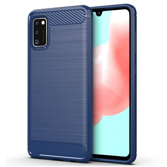 Carbon Case Flexible Cover TPU Case for Samsung Galaxy A41 blue