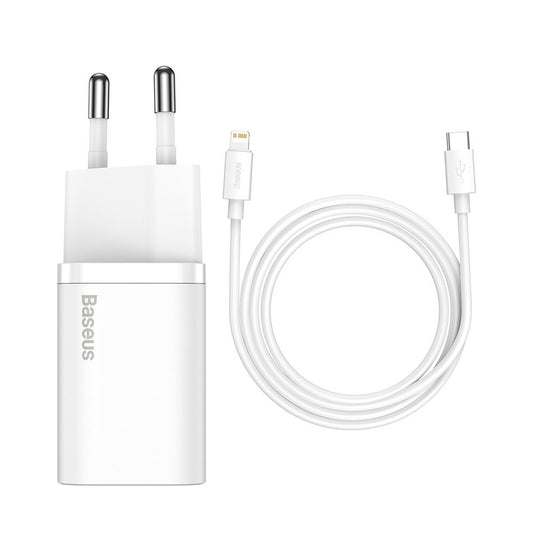 Baseus Super Si 1C fast charger USB Type C 20W Power Delivery + USB Type C - Lightning cable 1m white (TZCCSUP-B02)