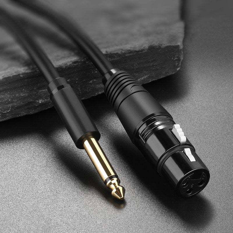 Ugreen audio cable XLR microphone cable (female) - 6.35 mm jack (male) 2 m black (20719 AV131)