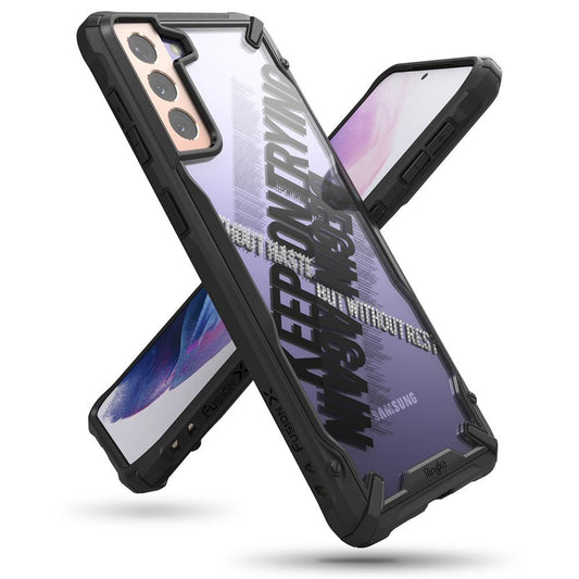 Ringke Fusion X Design durable PC Case with TPU Bumper for Samsung Galaxy S21+ 5G (S21 Plus 5G) black (Cross) (XDSG0053)