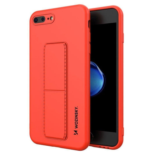 Wozinsky Kickstand Case silicone case with stand for iPhone 8 Plus / iPhone 7 Plus red