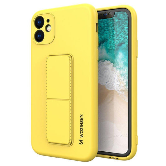 Wozinsky Kickstand Case Silicone Stand Cover for Samsung Galaxy A32 5G Yellow