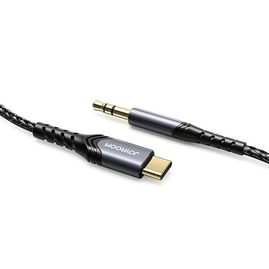 Joyroom AUX stereo audio cable 3.5 mm mini jack - USB Type C for tablet phone 2 m black (SY-A03)