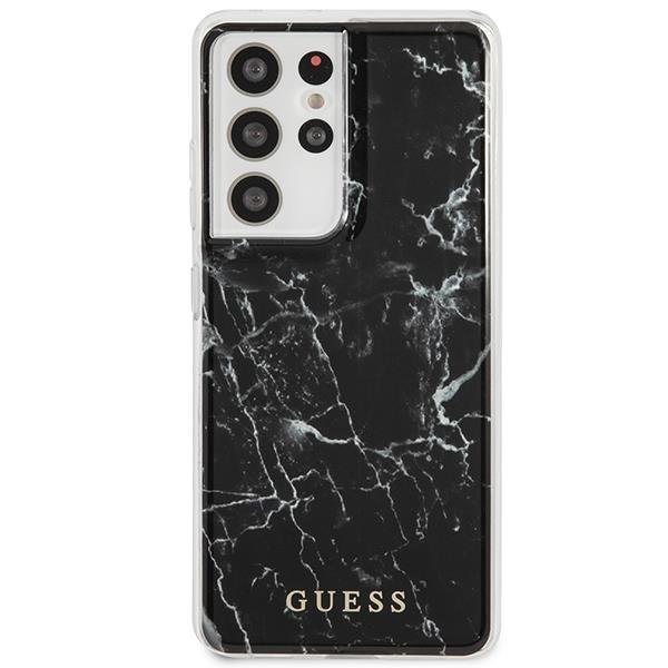 Guess GUHCS21LPCUMABK S21 Ultra G998 black/black hardcase Marble