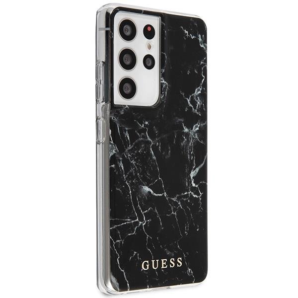 Guess GUHCS21LPCUMABK S21 Ultra G998 black/black hardcase Marble